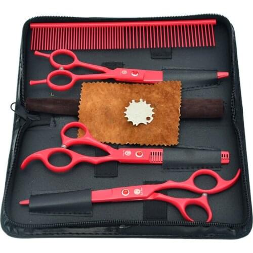 Purple Dragon JP440C Dog Groomer Scissors Professional Grooming Scissors Straight Curved Cutting Tesoura Thinning Shears B0031B