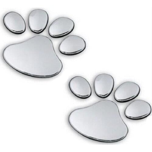 Car Sticker Cool Design Paw 3D Animal Dog Cat Bear Foot Prints Footprint 3M Decal Car Stickers Silver Gold Red Bla
