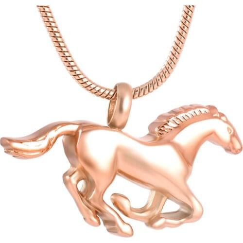 IJD8669 Stainless Steel Horse Cremation Eternal Memory Memorial Pendant for Ashes Urns Keepsake Necklace Jewelry