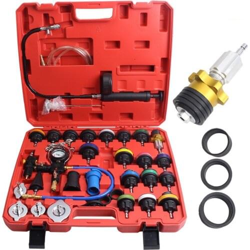 33PCS Auto Water Tank Pressure Leak Test Tool Pressurizer Antifreeze Replacement Filler