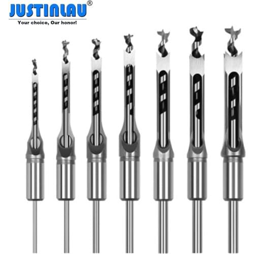 JUSTINLAU 6mm-16mm Woodworking Square Hole Twist Drill Bit Square Auger Drill Mortising Chisel