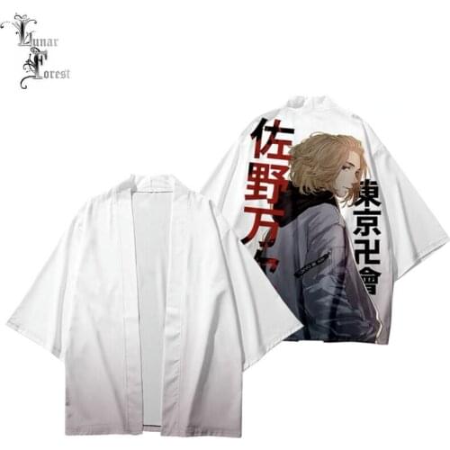 Tokyo Revengers Sano Manjiro Mikey 3D Print Japanese Anime Kimono Haori Fashion Summer Casual Cool Short Sleeve Streetwear