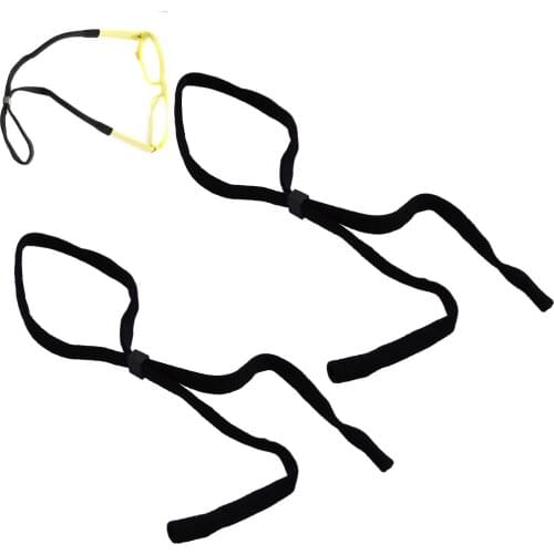 2pieces Black Nylon Elastic Neck Cord Lanyard Glasses Strap Sunglass Anti Slip Hooks