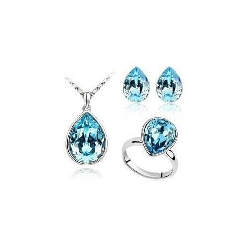JS S038 Water Drop Necklace Sets High Quality Dubai Jewelry Sets Nickel Free Ensemble Femme
