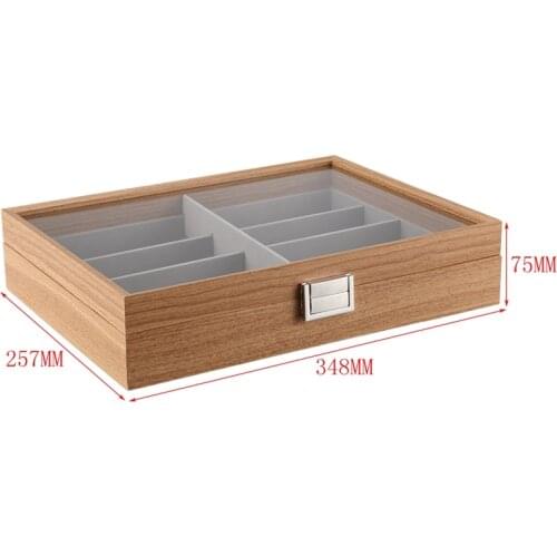 Eyeglass Sunglass Storage Box Imitation Leather Glasses Display Case Storage Organizer Collector 8 Slot Black