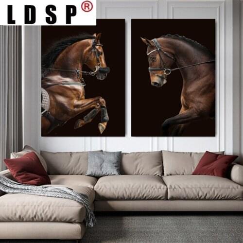 LDSP Running Horse Realist Poster Canvas Prints Modern Wall Art Painting Posters and Prints Living Room Home Decor Pictures