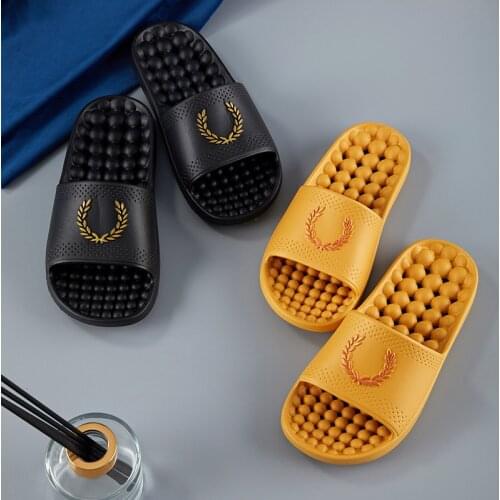 Summer Black Yellow Massage Slippers Men Women Non Slip EVA Slippers For Men Flip Flops Casual House Man Slippers сланцы мужские