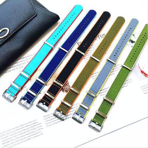 Wholesale 10PCS/lot 20MM 22MM nylon watch band nato waterproof watch strap fashion wach bands - silver buckle