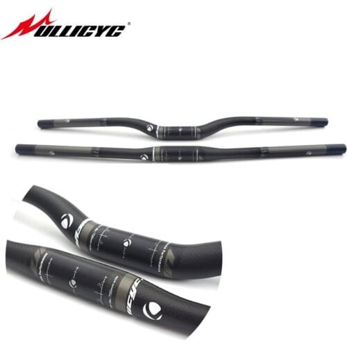 Full Carbon Fiber 3K Matt Black Logo MTB Mountain Bicycle Road Bike Straight Handlebar 580~740mm*31.6mm Bicycle Parts