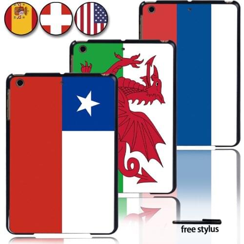 Anti-fall Shockproof Frame Hard Shell Plastic Protective Case with Different National Flags for Apple IPad Mini 1/2/3