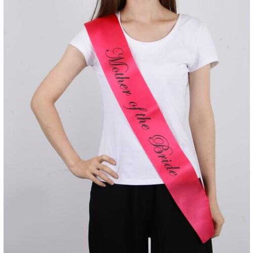 Mother of the Bride Stain Sash Bridal Shower Wedding Party Supplies
