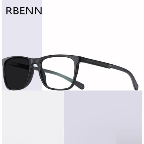 RBENN Square Photochromic Reading Glasses Men Women TR90 Chameleon Prescription Reader with CR-39 Lens +0.50 0.75 1.50 1.75 2.50