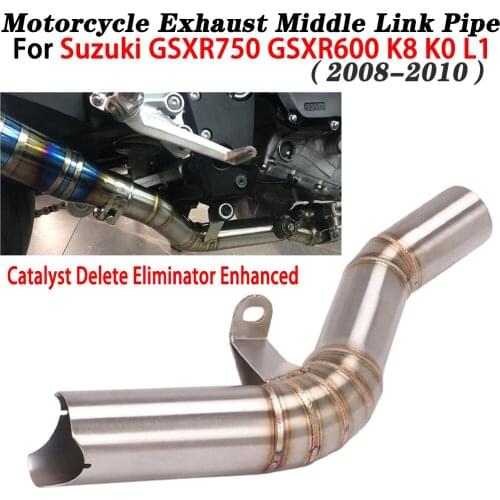 Motorcycle Exhaust Middle Link Pipe For Suzuki GSXR600 K8 K9 L1 GSXR750 2008 - 2010 Catalyst Delete Escape Moto Modified Muffler
