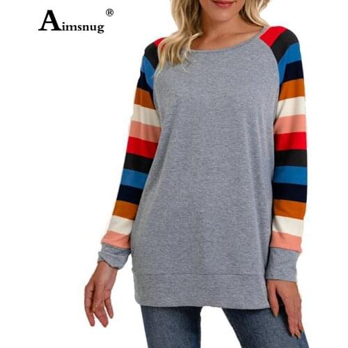 Plus Size 3xl England Style Tees Shirt Women Tops Round Neck Pacthwork Color Long Sleeve Autumn Casual Loose Female T-shirt