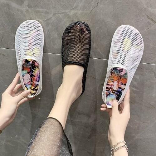 2021 Summer New Breathable Comfortable Girls Casual Shoes Ladies Home Light Cool Slippers Women black wihte sneakers