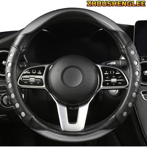 ZHOUSHENGLEE Microfiber Leather Car Steering Wheel Cover For Luxgen U7 U5 U6 M7 V7 S5 S6