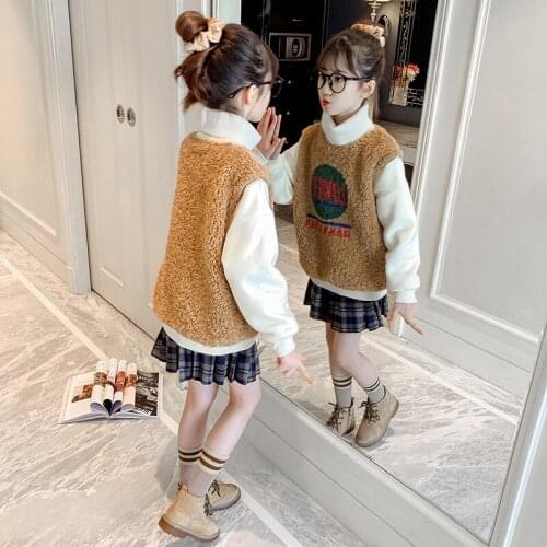 Girls winter woollen coat 2020 new cashmere fashionable childrens woollen vest