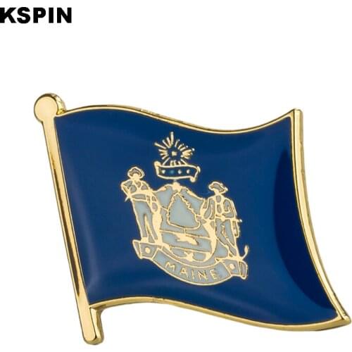 U.S.A Maine State Badges Flag Badge Flag Lapal Pin On Backpack Pins For Clothes 10pcs XY0222