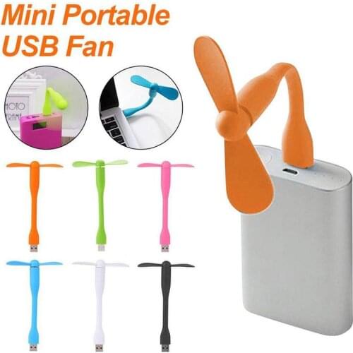 2 in 1 Portable Flexible USB Mini Fan Bendable removable OTG laptop For PC USB Gadgets For Powerbank Tablet I1L4