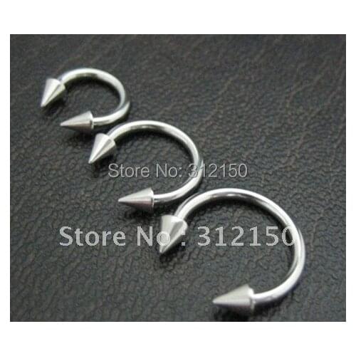 300pcs/lot free shipping Classic Spike Horseshoe Nipple Ear Rings Circular barbell Nose Rings tragus ring