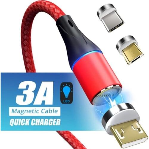 3A Magnetic quick charge USB 3.0 Type C data transmission Micro USB Cable For NOKIA 5.4 1.4 POCO M3 Redmi 9 9C Samsung S6 S8 A32