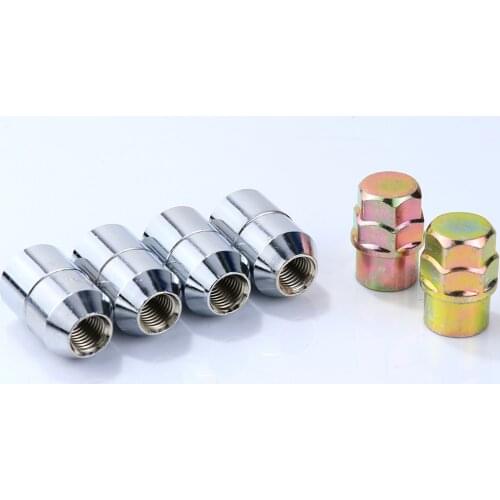 4nuts+2keys Closed End Steel Anti-Theft Security Car Wheel Rim Lug Nuts Locking Lock Bolts