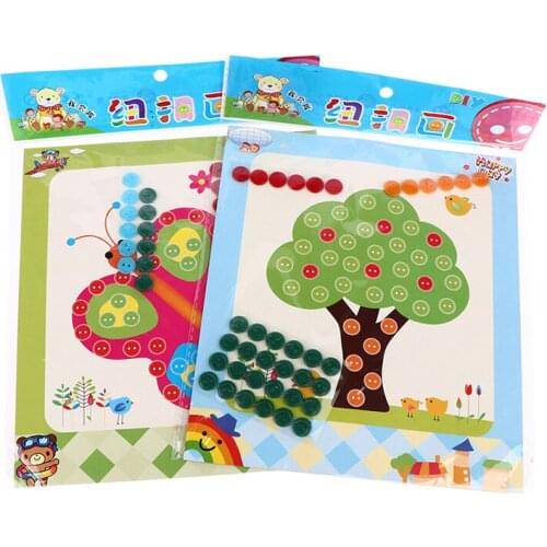 5Pcs Kids DIY Button Stickers Drawing Toys Handmade School Art Class Painting Drawing Craft Toys Children Early Educational