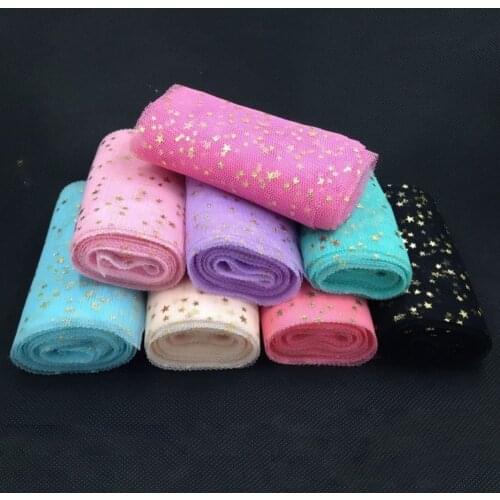 5 yards/roll Star Tulle Confetti Glitter Tulle Baking Cake Topper Tutu Pom Bow Soft Squine Tulle DIY Wedding Birthday Decoration