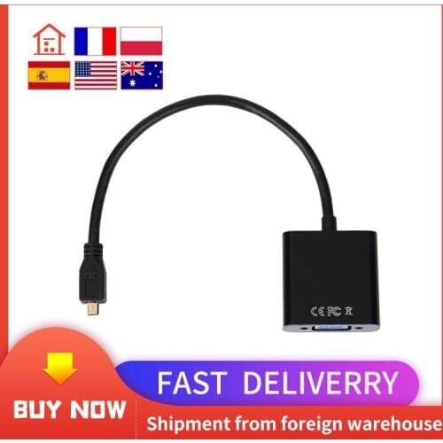 1080P Micro HDMI-compatible To VGA Female Video Cable Converter Adapter For Laptop Computer Black Digital Adapters Dropshipping