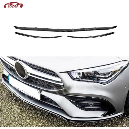ABS Gloss Black Material Front Bumper Lip Spoiler For Mercedes Benz W118 C118 CLA35 CLA180 CLA200 CLA250 AMG Line 2019-2024