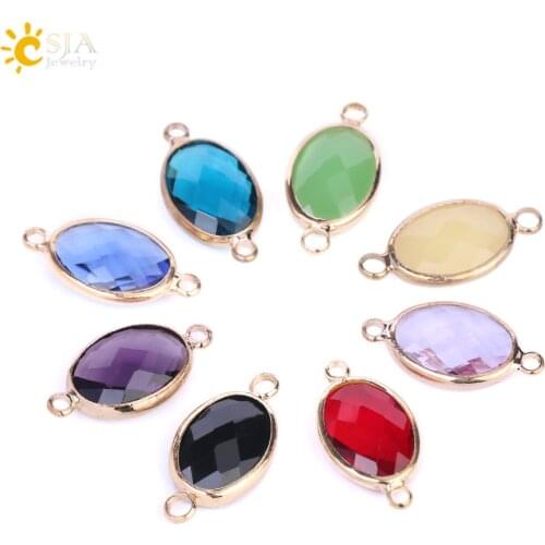 CSJA Shiny Murano Faceted Glass Loose Bead Crystal Beads for DIY Handmade Jewelry Making Craft Multicolor Connector Pendant E879