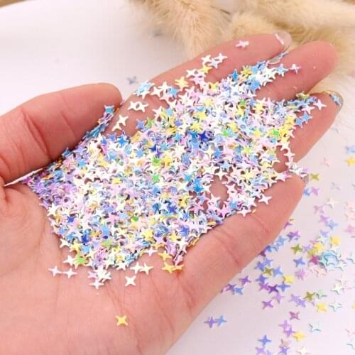 4mm Cross Star Sequin Glittering Slice Mix Macaroon Sequins Paillettes Lentejuelas For Manicure Wedding Craft Crystal Mud Filler