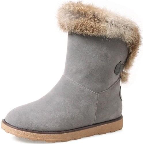 Big Size 9 10 11 12 boots women shoes ankle boots for women ladies boots Quill suede flat round head