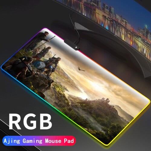 Anime Assassins Creed Large RGB Gaming Glow Mouse Pad Gamer Mousepad LED Light USB Wired Non-Slip Mause Mice Support DIY