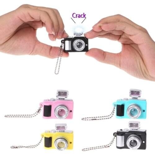OOTDTY Creative Camera Toy Led Keychains With Sound LED Flashlight Key Chain Funny Toy NEW
