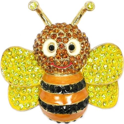 12pcs/lot Wholesale Rhinestone Enamel Bee Pin brooches jewelry gift brooch C102287