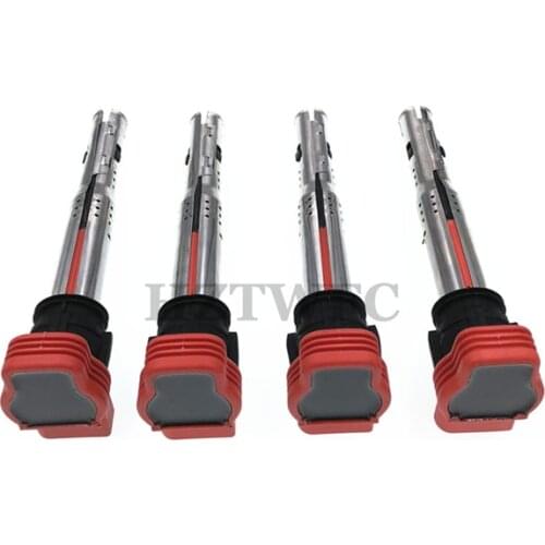 4PCS Free Shipping Ignition Coil For VW Jetta Golf Passat Tiguan CC Touareg For A3 A4 A5 A6 A7 A8 TT 06E905115 06E905115E