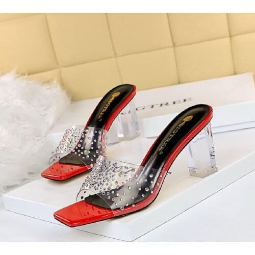 Korean Version Fashionable Everyday Womens Sandals and Slippers Party Pumps Shoes Cutting-edge Style Trend Transparent