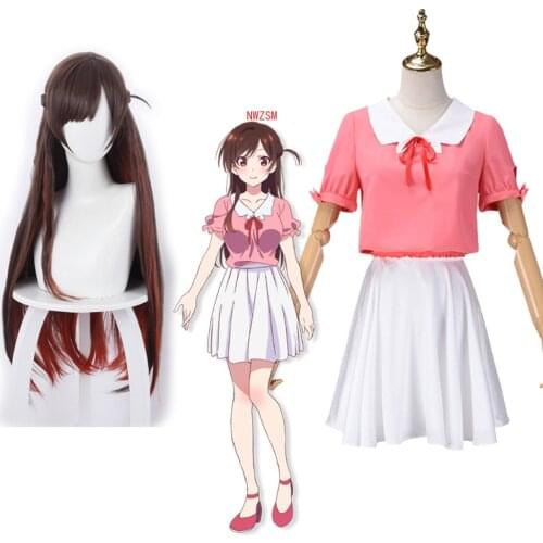 Rent a Girlfriend Cosplay Costume Mizuhara Chizuru Cosplay Wig Skirts and Tops Ichinose Chizuru Costumes Summer Girls Clothing