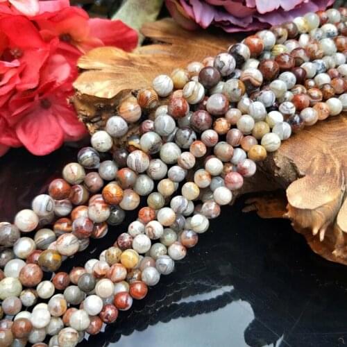 Red crazy agate round 6/8mm 15" for DIY jewelry making loose beads FPPJ wholesale beads nature gem stone