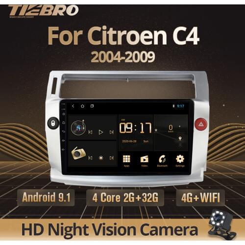 TIEBRO For Citroen C4 C-Triomphe C-Quatre 2004-2009 Car Radio Multimedia Video No 2 Din Dvd Player Android 9.0 GPS Navigation