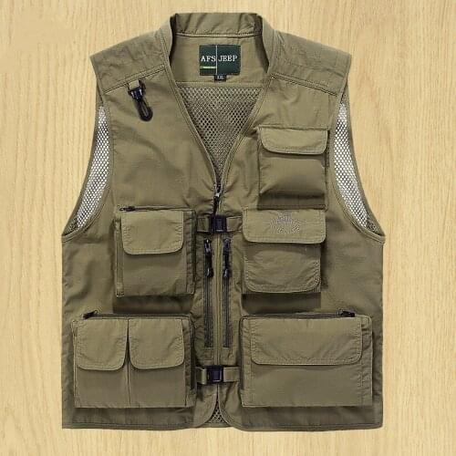 Spring Autumn Man Outdoors Camping Climbing Trekking Hikking Fishing Riding Photography Mesh 14pcs Pocket Tactical Work Vest
