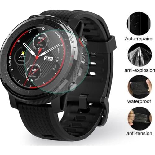 Soft Clear Protective Film Guard For Xiaomi Huami Amazfit Stratos 3 Watch Stratos3 Smartwatch Screen Protector Cover (Not Glass)