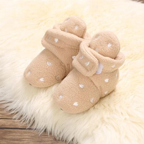 6 To 15 Months New Baby Boy Girl Winter Thicken Warm Boots Cute Star Print Soft Casual Infant Kids First Beginners shoes