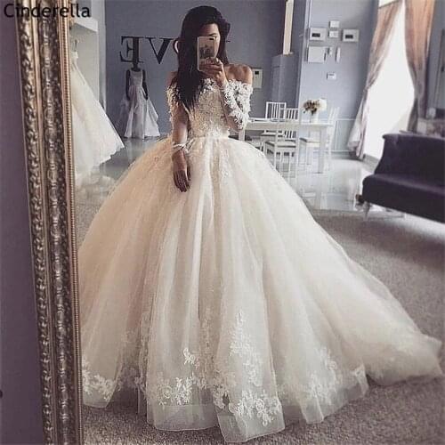 Wedding Dresses Princess Ball Gown Tulle Lace Applique Wedding Dresses With Lace Up Back Luxury Bridal Gowns vestido de noiva