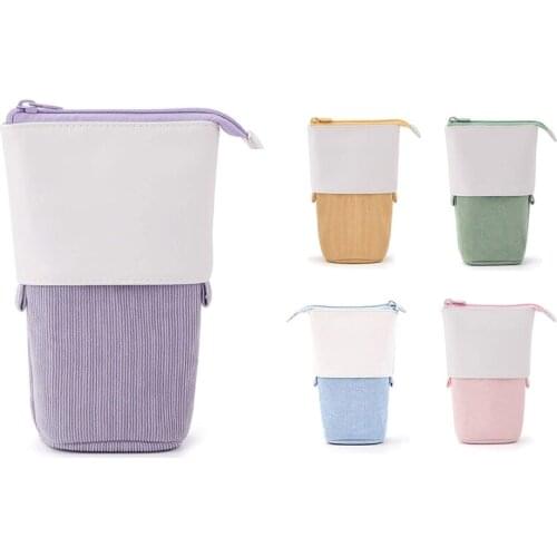 Pen Pencil Telescopic Holder Stationery Case, Stand-Up Transformer Bag Colorful Organizer, For Cosmetics Pouch