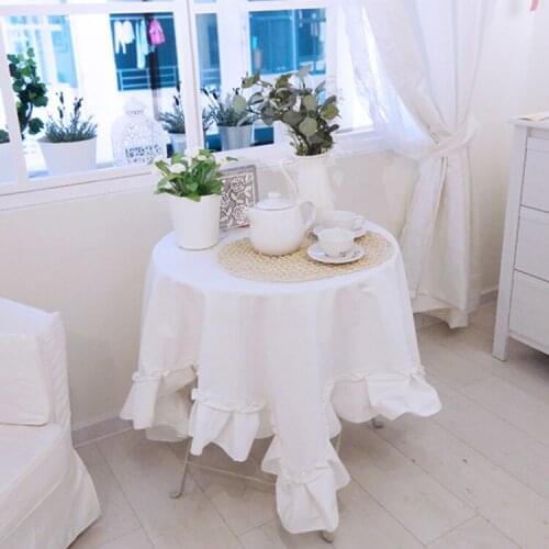Tablecloth Fabric Pure White Dining Table Coffee Table Hotel Western Conference Table Cloth Rectangular Round Table Table Mat