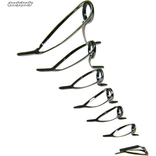 QualyQualy 7 Pcs Surf Rod Guides Tip Tops Replacement Sea Heavy Duty Boat Spinning Baitcasting Fishing Rod Guides Repair Kits