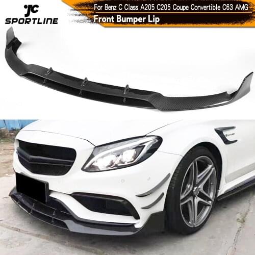 Front Bumper Lip Spoiler Splitters for Mercedes-Benz C205 C63 AMG S Coupe Convertible 2 Door 2015 - 2017 Carbon Fiber / FRP