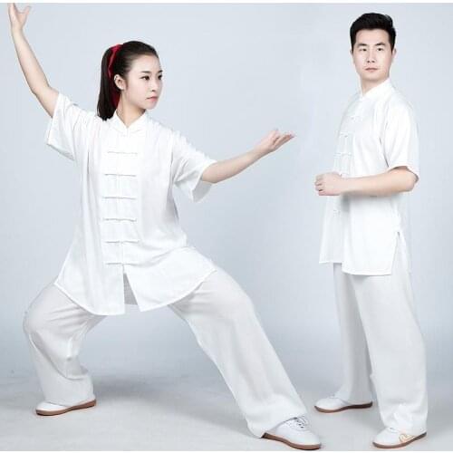 Unisex Tai Chi Uniforms Taiji Suit Men Womens Summer Martial Arts Performance Suit Wushu Kung Fu Clothing Wing Chun Suit